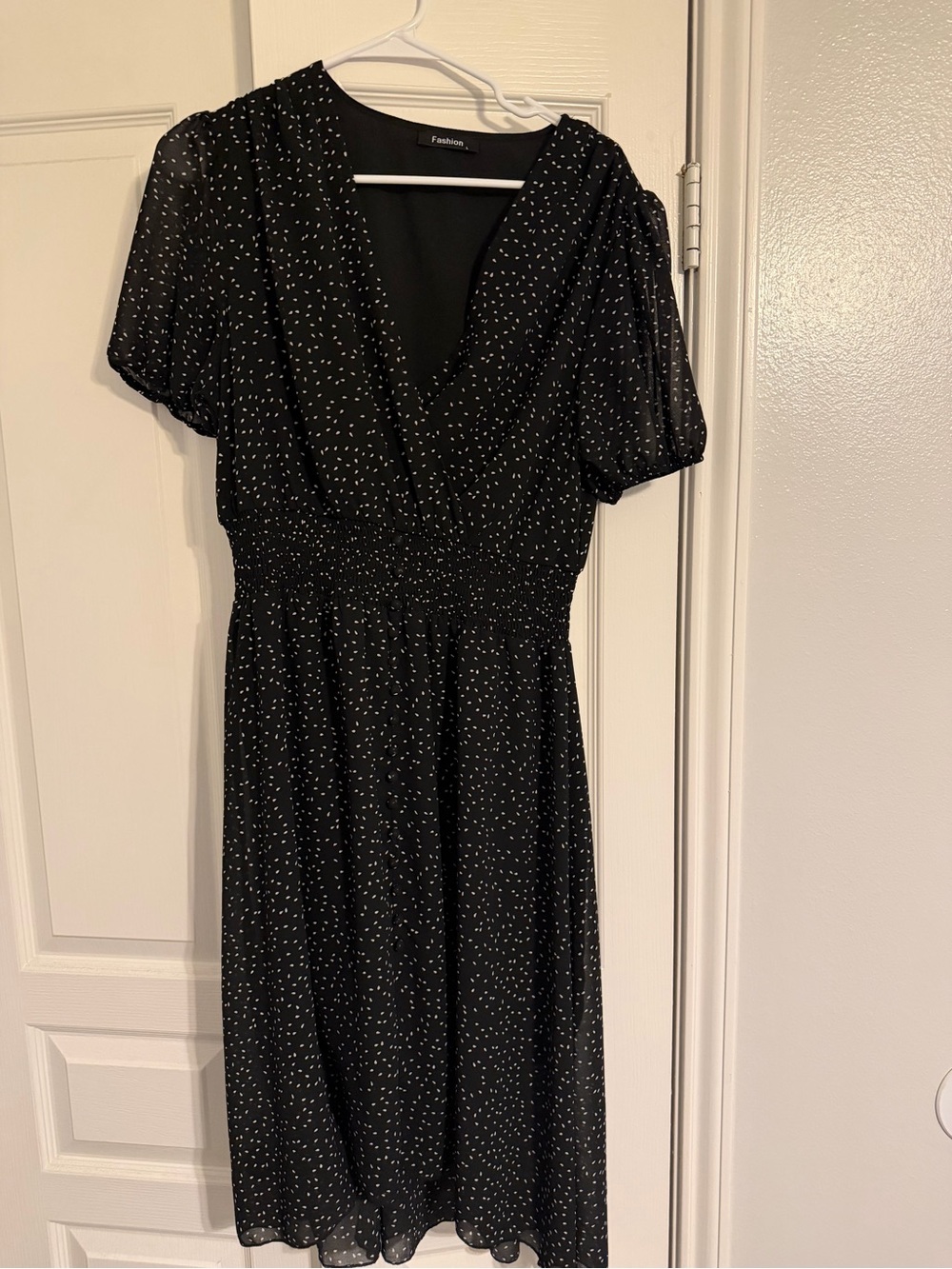 Black Polka Dot Midi Dress